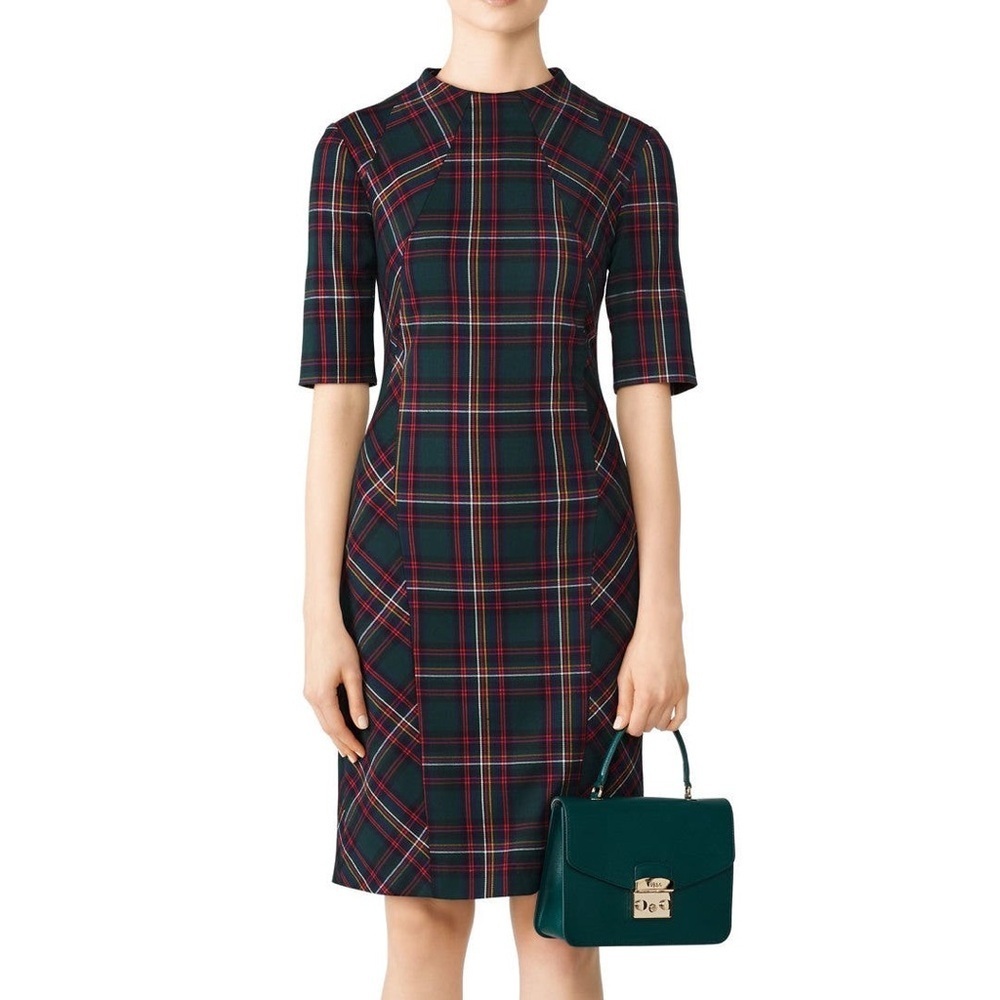 New Trina Turk Plaid Aperitif Dress Size 6